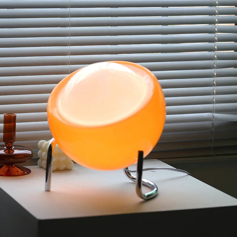 Medieval Bauhaus Glass Table Lamp - Nordic Retro LED Mushroom Desk Light