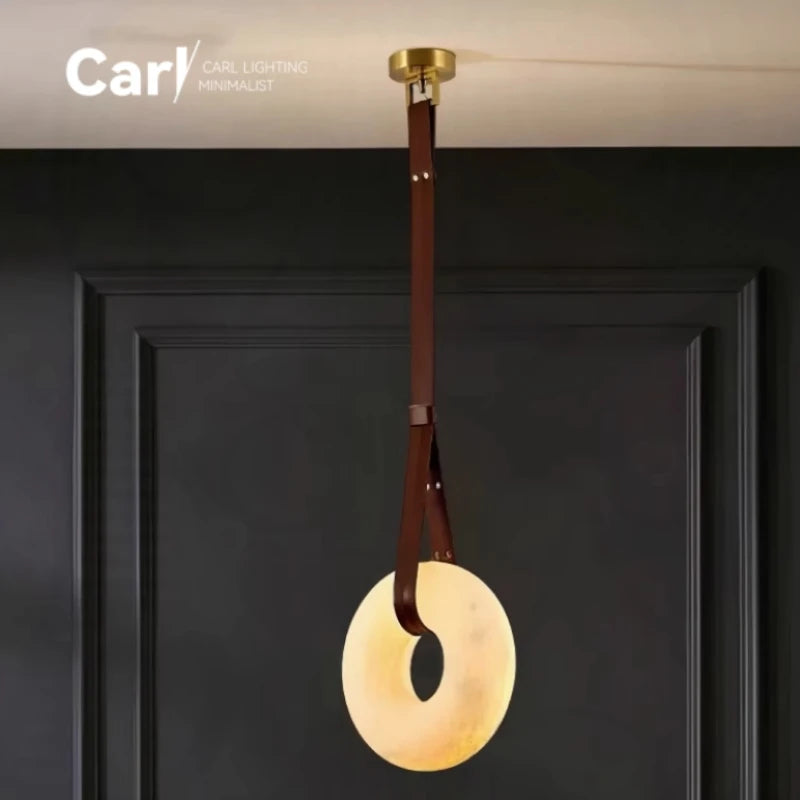 Spanish High-end Light Luxury Natural Marble Pendant Light Living Room Bedroom Background Wall Study Decoration Pendant Light