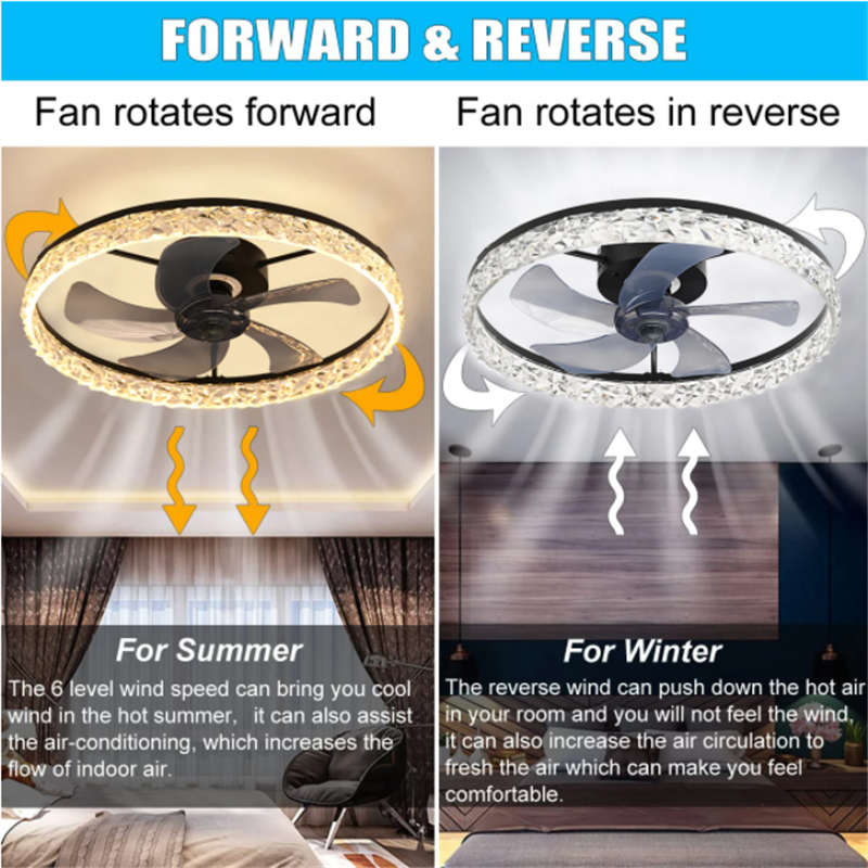Modern Ceiling Fan With Led Lights Gold/White/Black Lamps Shades Chandelier Fan For Bedroom Room Kitchen Exhaust Fan