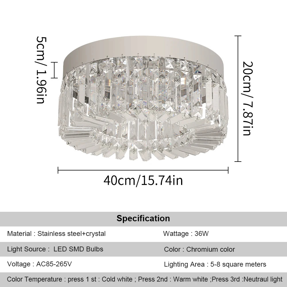 Gold Modern Crystal Chandelier - Luxury LED Ceiling Light for Living Room