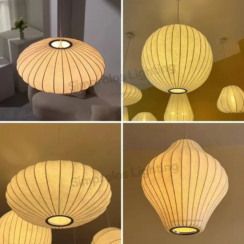 Wabi-sabi Silk LED Pendant Lamp Denmark Designer Hanging Light Living Room Hotel Restaurant Factory Direct High-End Home Decor