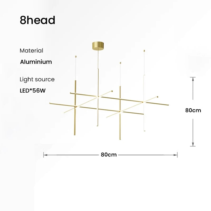 COORDINATES Pendant Light Italy Designer Tube Gold Chandeliers for Kitchen Hotel Staircase Linear scandinavian Pendant lamp