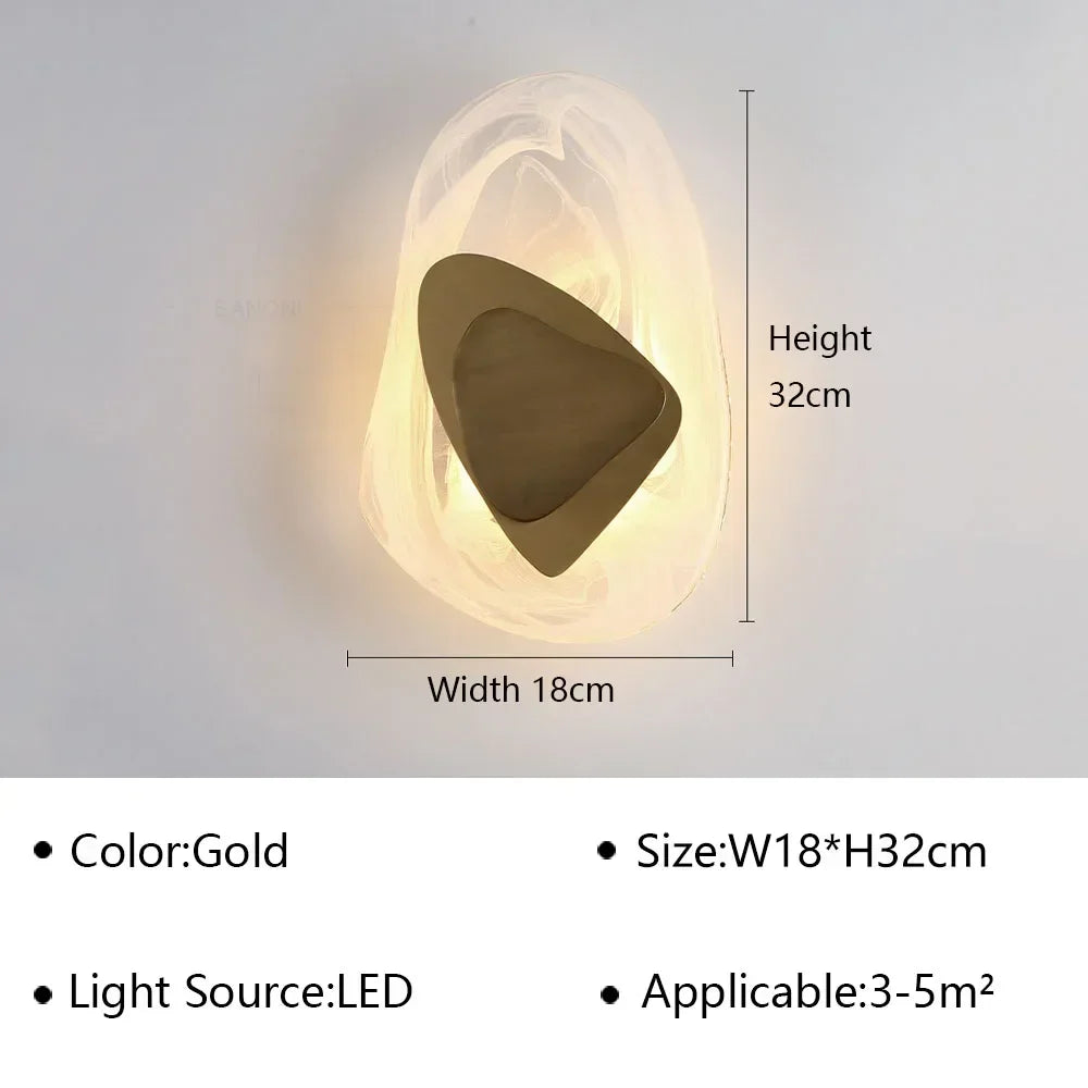 Modern LED Wall Lamp Crystal Art Glass Wall Light Bedside Sconce for BedroomBackground Aisle Stairs Patio Decor Lighting Fixture