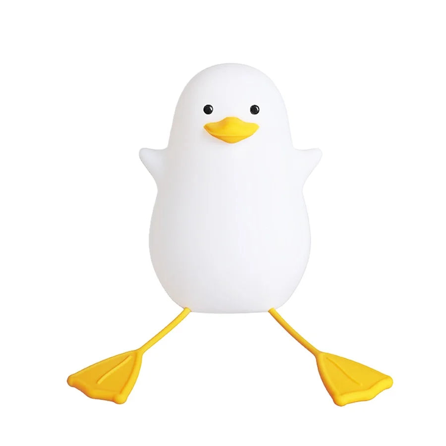 LED Night Lamp Cute Duck Cartoon Silicone Sleeping light USB Rechargeable Touch Sensor Timing Bedroom Bedside Lamp For Kid Gift