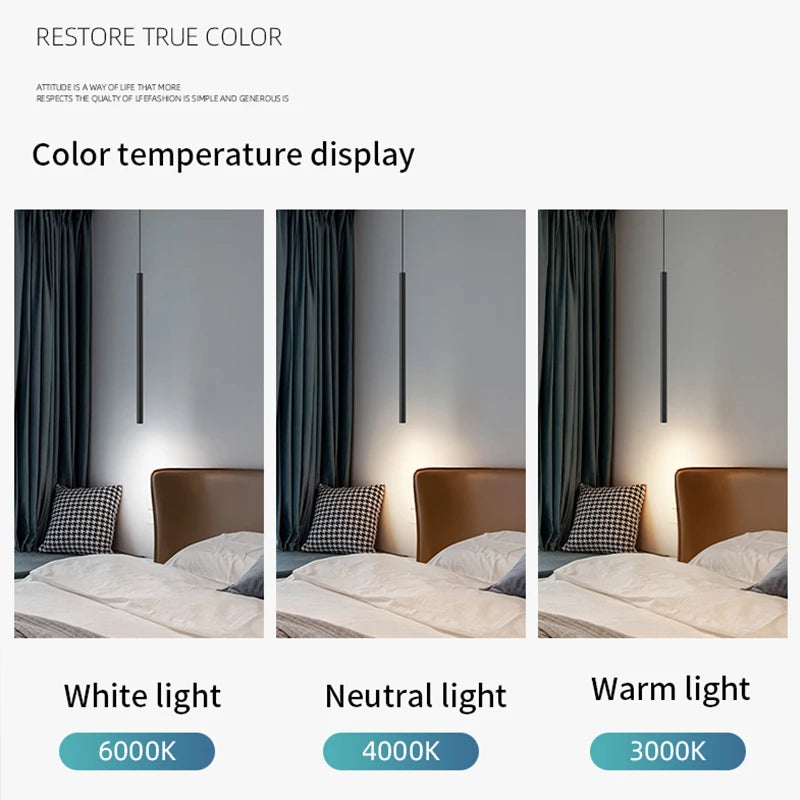Modern Bedroom Chandelier Suspension Bedside Pendant Ceiling Lamp Nordic Minimalist Living Room Decor Bar Cafe Lights Fixtures