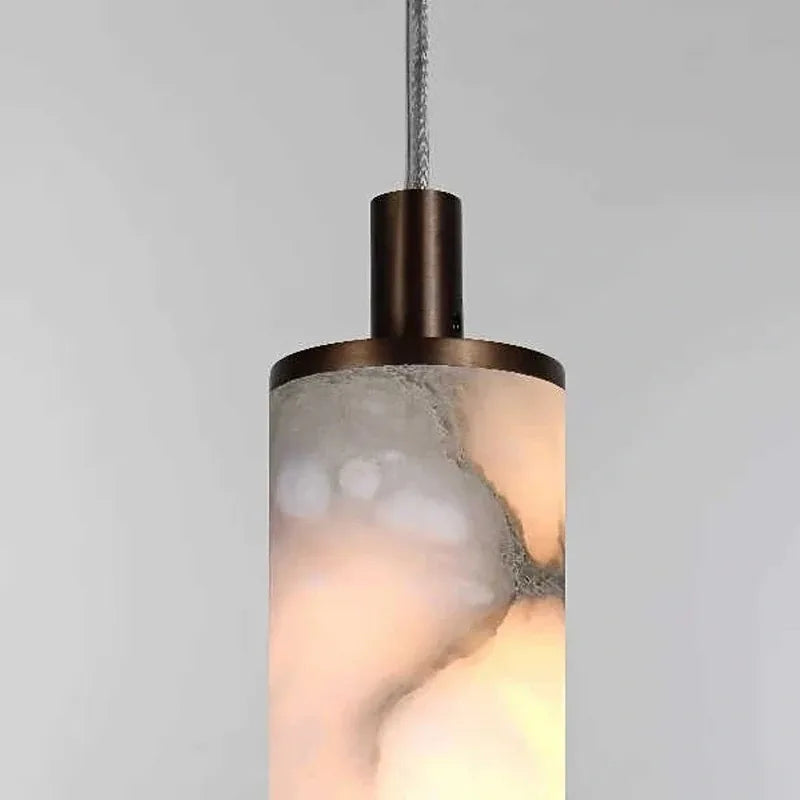 2026 Luxury Marble Pendant with Spotlight - Minimalist Alabaster Bedside Light