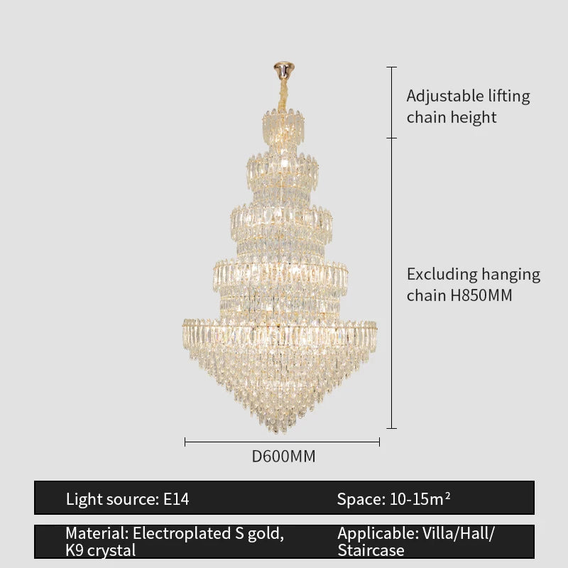 Modern Simple Crystal Chandelier Living Room Headlight Main Dining Room Light Luxury Style European high-end Lighting Lamps