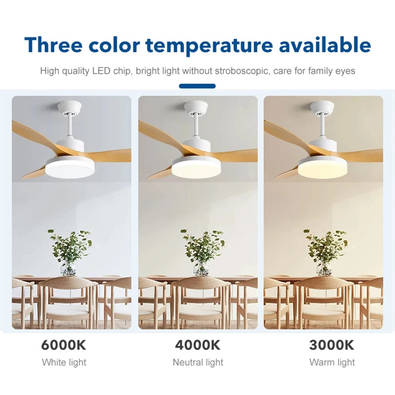 52Inch 3 ABS Blade DC 35W Pure Copper Motor Ceiling Fan With 60W LED Light Support Remote Control Strong winds Electric fans
