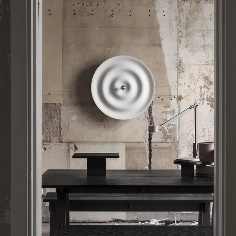 Nordic Modern Circular Wall Lamp Background Wall Staircase Corridor Entrance Creative Deco Water Ripple Decorative Ceiling Light