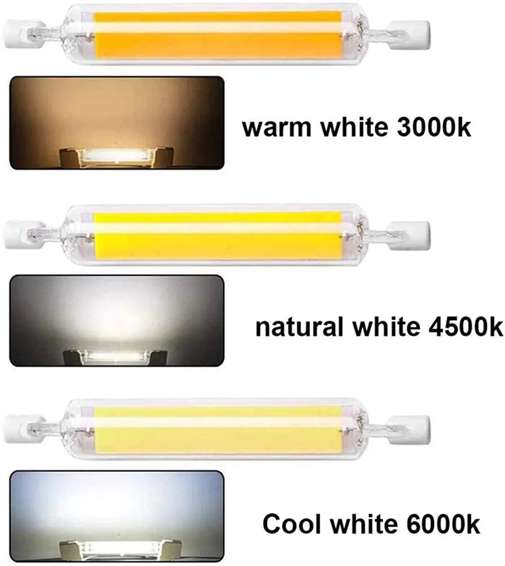 Deep Dimmable R7S COB LED Corn Lamp - 78mm 118mm Flicker-Free Halogen Replacement