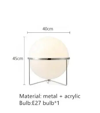 Desk lamp LED Metal Chrome Light Living Room Hotel Room White Acrylic Ball Lights Home Art Deco art work light