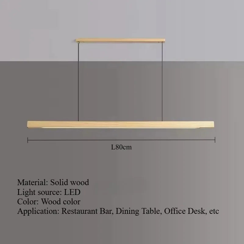 Nordic Walnut Solid Wood Pendant Light LED for Dining Tables, Study Rooms, Bar Counters, Office Desks, Indoor Home Lighting