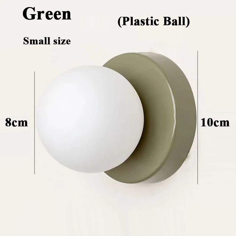Macaron Soft Style Small Wall Sconce - Modern E27 Ball Lamp for Home Decor