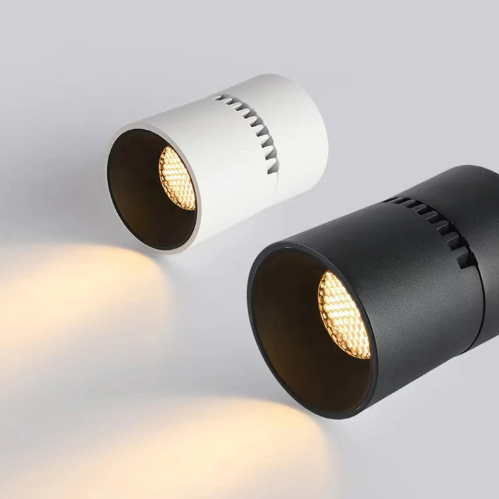 Folding Surface Mount LED Spotlight - No-Drill Anti-Glare Ceiling Downlight