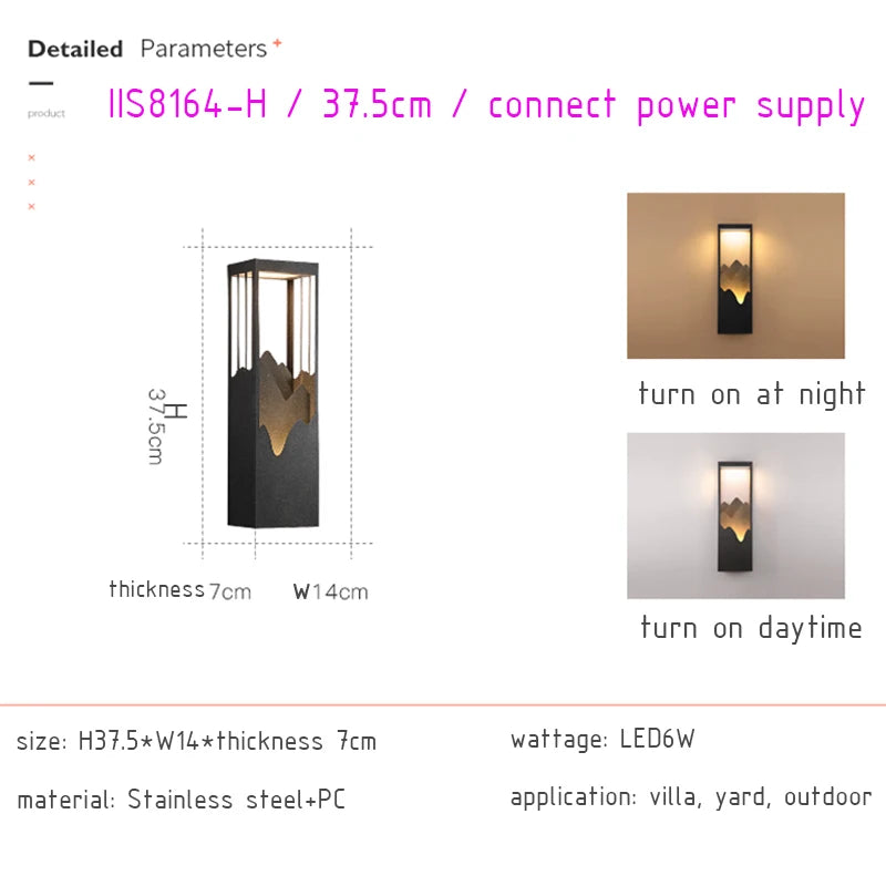 Modern LED Outdoor Wall Light Fixture - Waterproof Garden & Porch Lamp