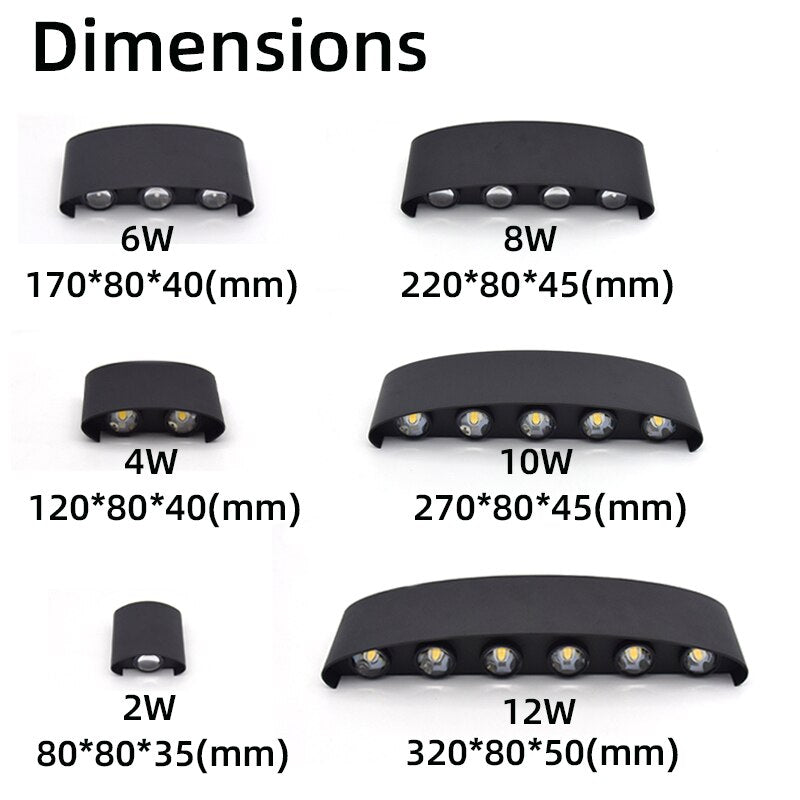 LED Wall Sconces Modern Indoor Outdoor Lamp, White Up Down Wall Mount Lights for Living Room Hallway Bedroom Decor