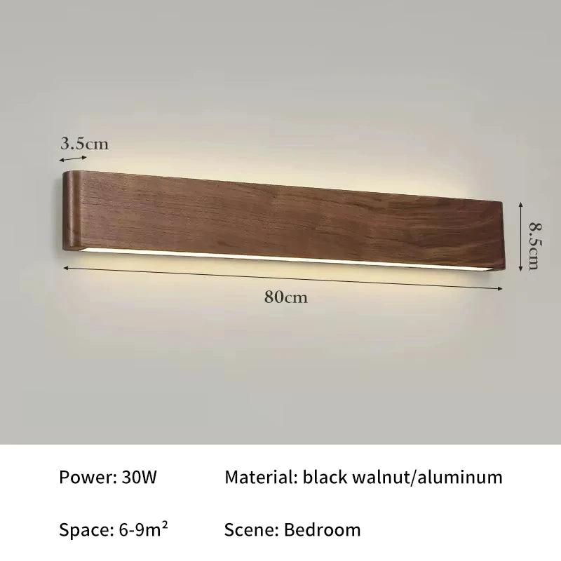 LED Wooden Wall Lamp for Living Room Bedroom Bedside Corridor Stairs Indoor Modern Home Decoration Up Down Wall Sconce Lights 