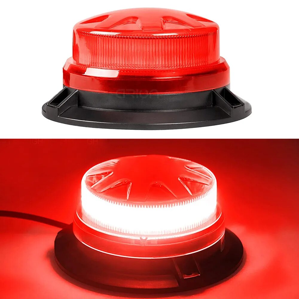 Magnetic Base LED Blue Emergency Strobe Light Car Police Roof Flashing Hazard Warning Light 12V/24V Vehicle Safety Beacon Lamp
