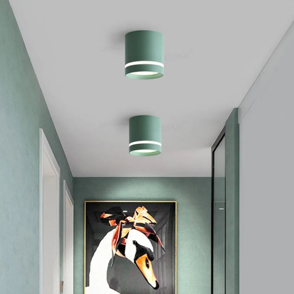 Dimmable Cylinder LED Downlights 12W 20W COB LED Ceiling Spot Lights AC220V Background Lamps Indoor Lighting Colorful Room Luz