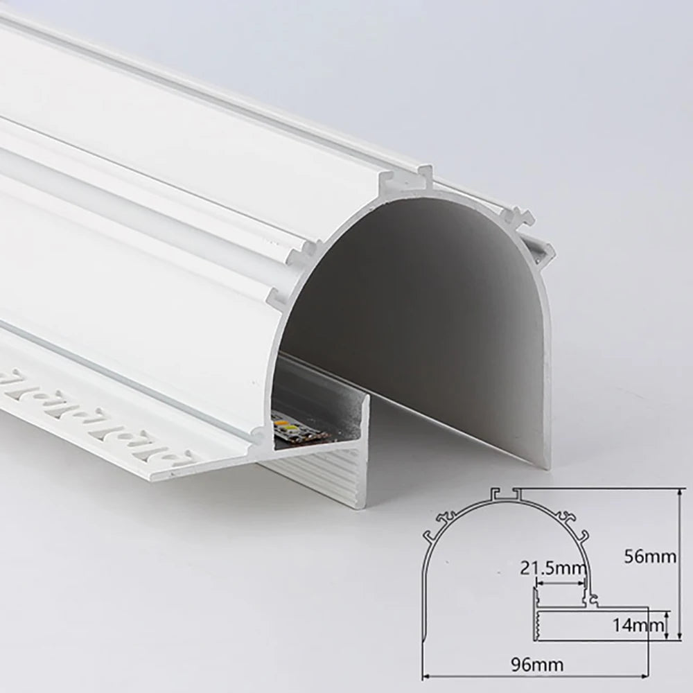 1M Recessed Led Aluminum Profile Channel Holder for Indoor Home Ceiling Wall Backlight Bar Linear Light Indirect Decors Lighting