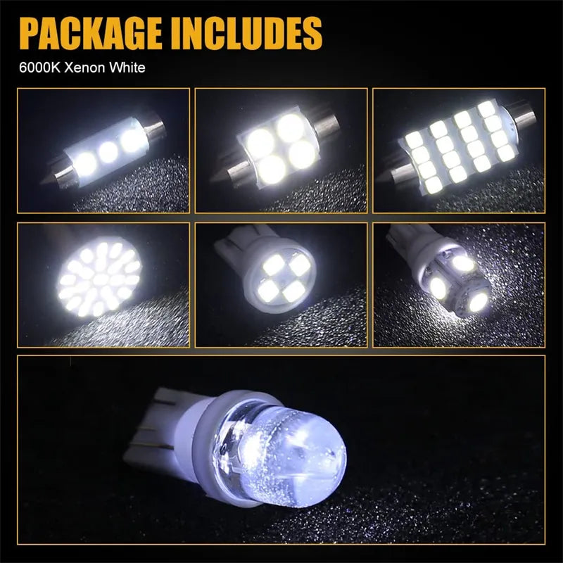 Car LED Lights Interior Lights 6000K 12V T10 168 2825 W5W 921 Kit For Car Vehicle Map Dome Door Trunk License Plate Light Bulb