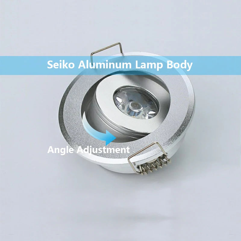 6pc 3W 1W Mini led Downlight Cabinet Recessed Spot light led Driver Pure Nature Warm white and White Silver Black body AC85-265V