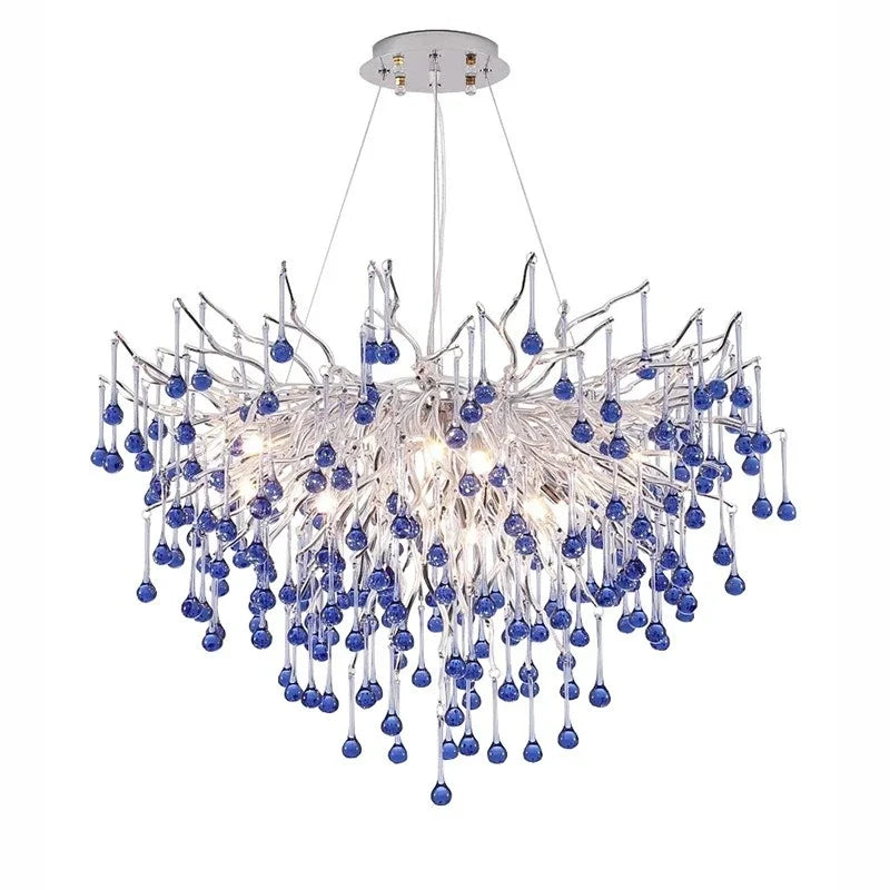 Branch Chrome Crystal Chandelier Lighting For Dining Living Room Kitchen Table Bedroom Luxury Crystal Ceiling Chandeliers