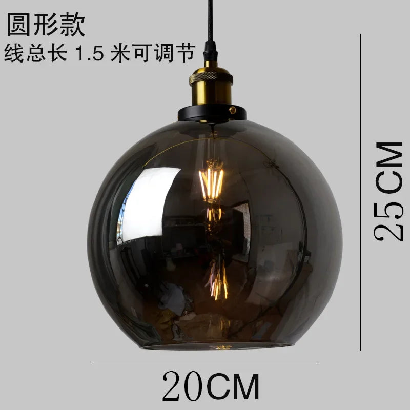 American Retro Industrial Loft Chandelier Bar Counter Restaurant Bar Pendant Lamp Creative Home Simple Glass Hanging Lights