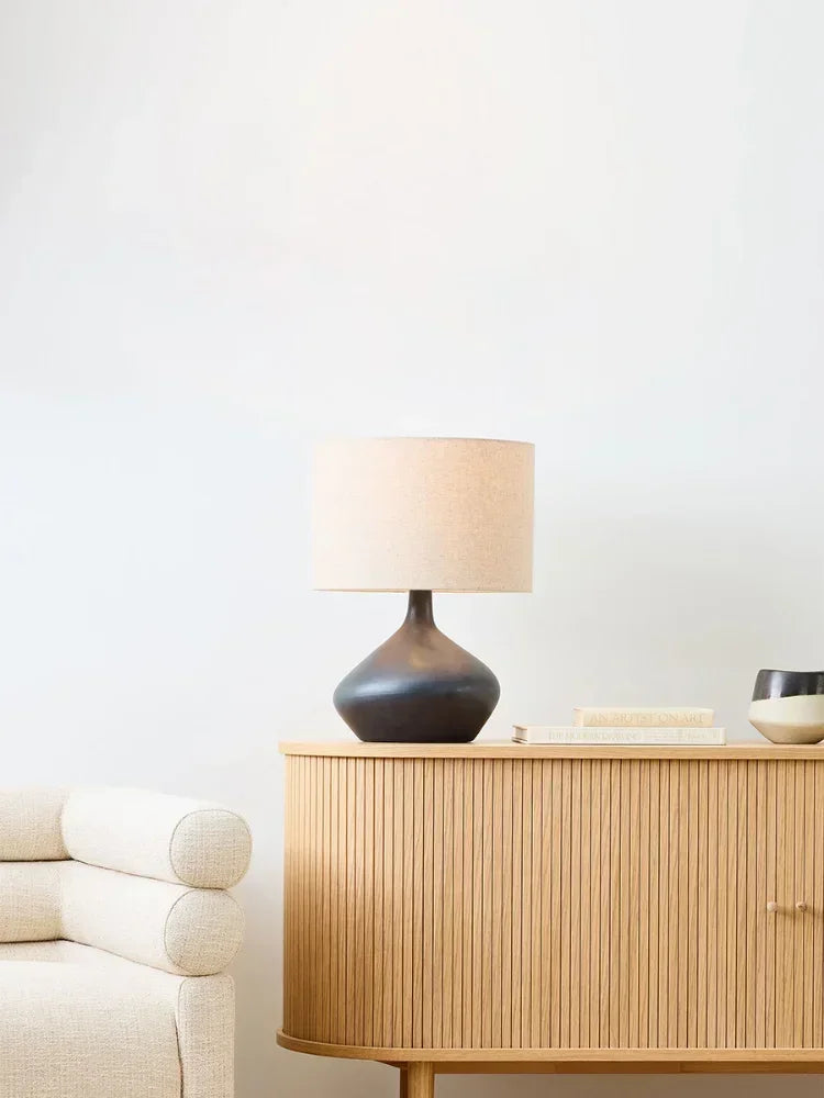 Japanese Minimalist Retro Wabi-sabi Resin Table Lamp LED E27 Home Decor Desk Lights Living Room Cabinet Table Bedside Bedroom
