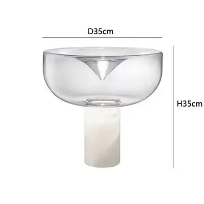 Nordic Design LED Desk Lamp Luxurious Transparent Glass Floor Lamp Creative Bedroom Desk Marble Room Decoration Lighting Fixture