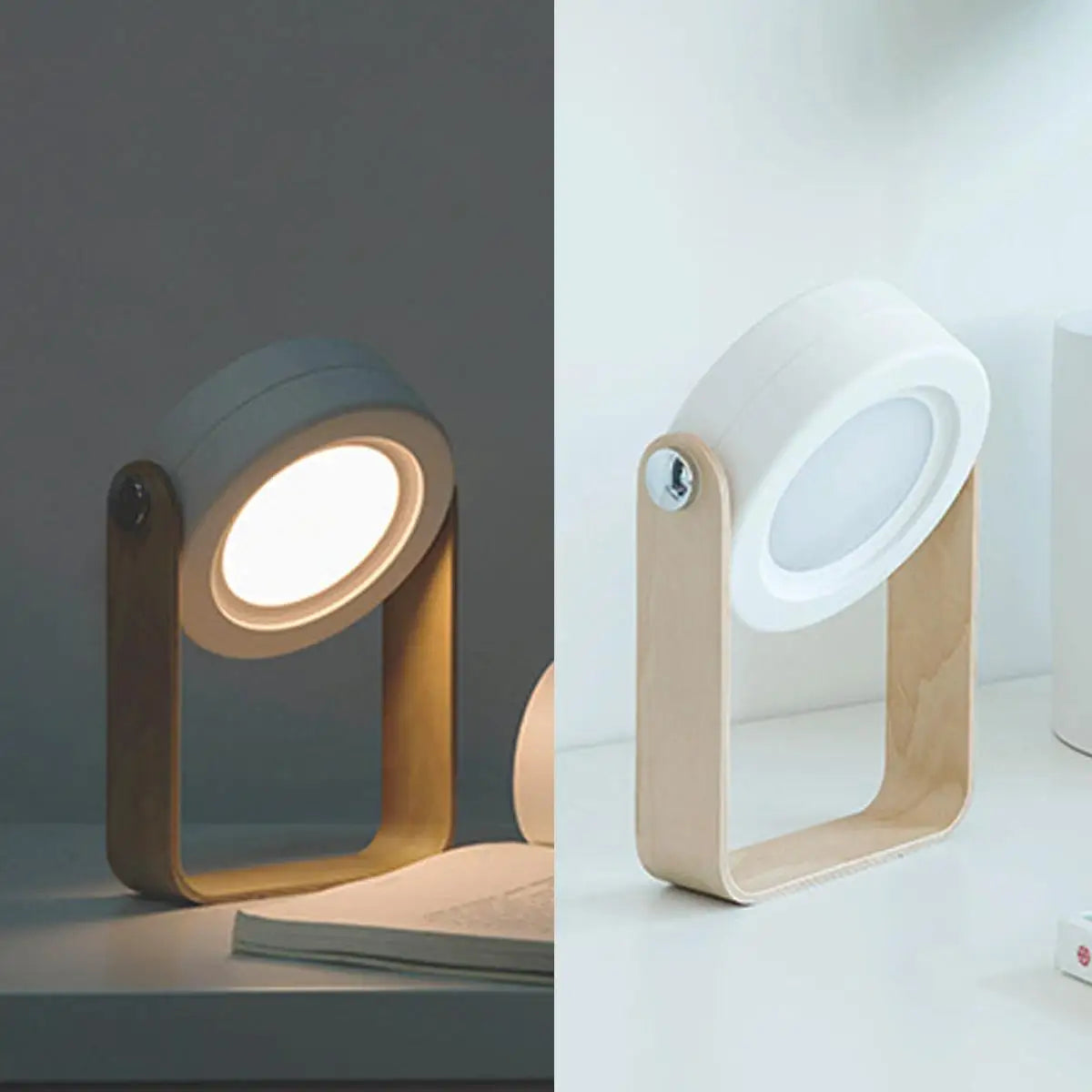 Foldable LED Table Lamp & Dimmable Night Light - Rechargeable Desk Lantern