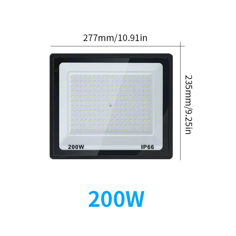LED Flood Light Outdoor (10W to 200W) AC110V/220V - IP65 Waterproof Garden Spotlight & Exterior Wall Reflector Fixture
