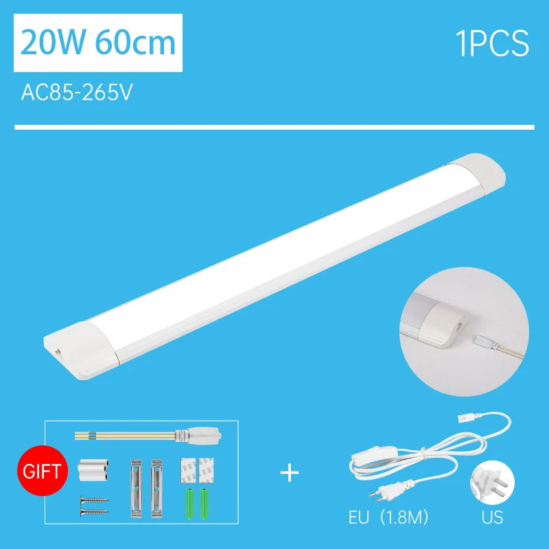Plug-in LED Tube Light with 1.8m Switch Wire - Under Cabinet Kitchen Lamp