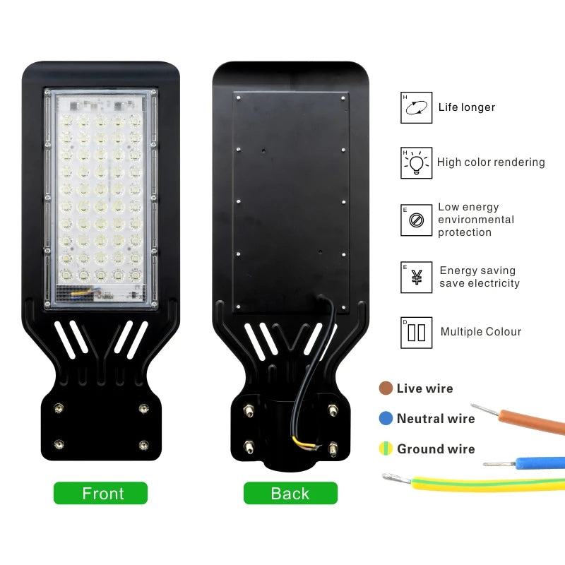 LED Street Light Floodlight (50W/100W) AC220V - IP65 Waterproof Outdoor Wall & Pole Lamp for Garden, Road & Pathway