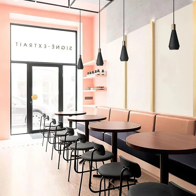 Aisilan LED Luxury Pendant Lamp Modern Kitchen Bedroom Table Dining Room Hanging Light Home Chandelier Black Metal Lampshade