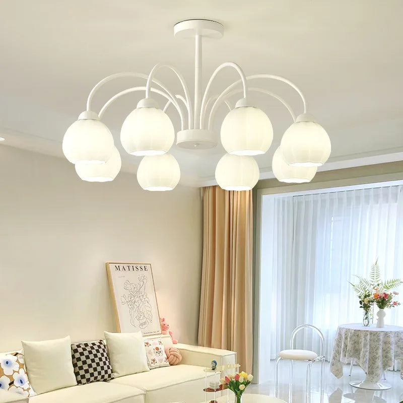 Living Room Chandelier Nordic Match Green Dining Room Light French Pastoral Simple And Warm Bedroom Living Room Lamp