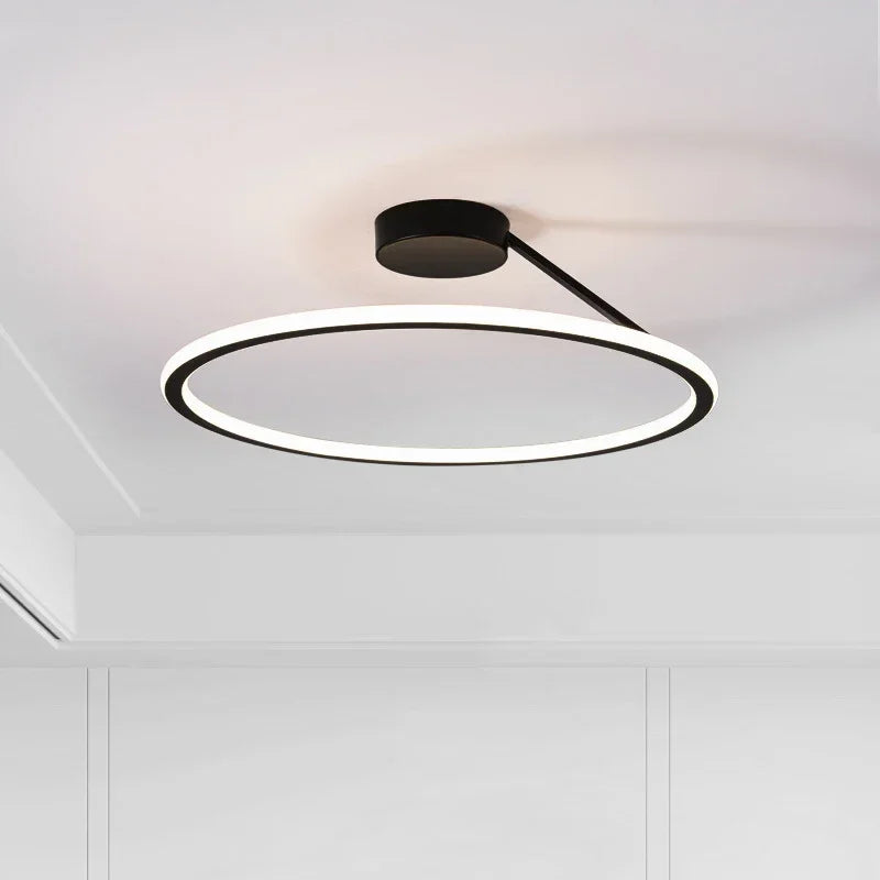 Modern Simple Circle Led Chandelier for Living Dining Room Kitchen Food Tables Bedroom Pendant Lights Home Decor Light Fixture