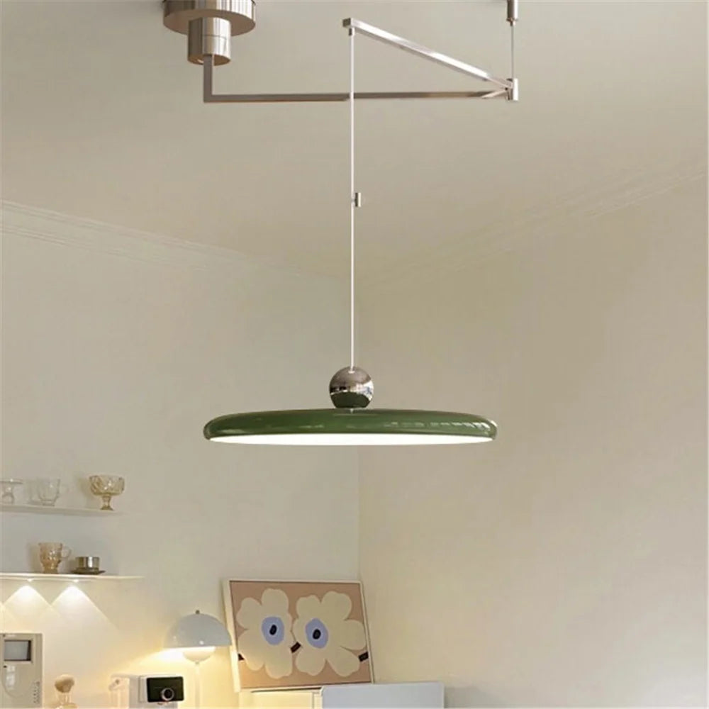 French Rocker Chrome LED Chandelier - Displaceable Modern Hanging Lamp