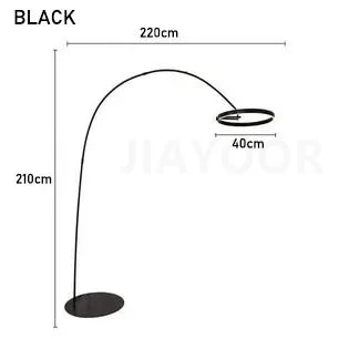 Nordic Luxury Circular Fishing Floor Lamp Living Room Bedroom Sofa Home Decoration Modern LED Light Wrought Iron Bedside Lamp