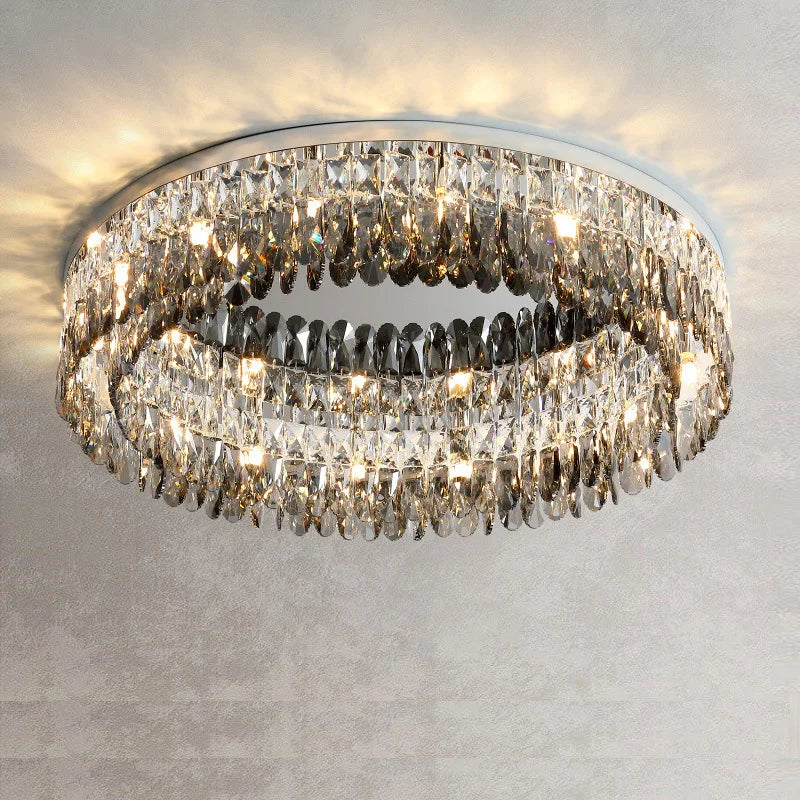 Modern LED Crystal Ceiling Light - Luxury Lustre for Living Room & Kitchen