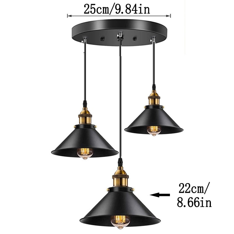 Vintage Pendant Light Loft Retro Chandelier Pendant Lamp E27 Base Industrial Hanging light Edison Home Lighting for Living Room