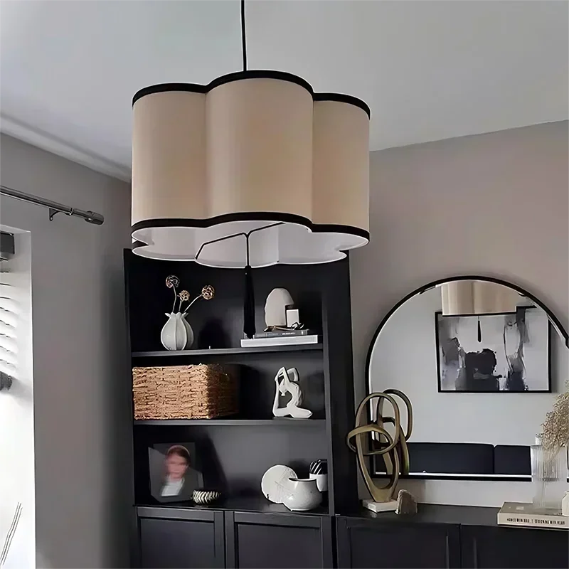 Nordic Fabric Pendant Lights Hotel Restaurant Shop Hall Art Cloth Chandelier Living Room LED Lights for Home Decor Fixtures