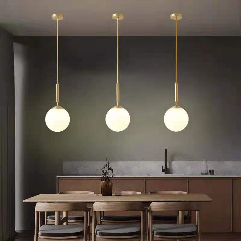 Modern Pendant Light Nordic Minimalist Hanging Lamp Ceiling Decoration Glass Ball Lighting Living Bedroom Dining Room