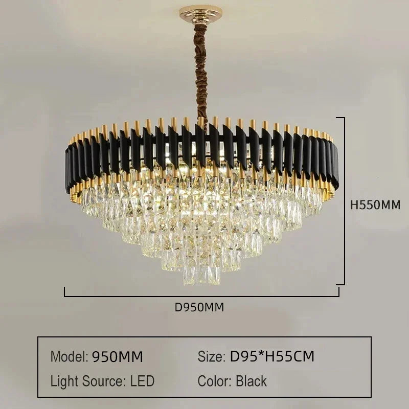 Home Appliance Crystal Ceiling Chandelier Luxury Dining Room Pendant Lamp Modern New Living Room Decor LED Bedroom Hanging Light
