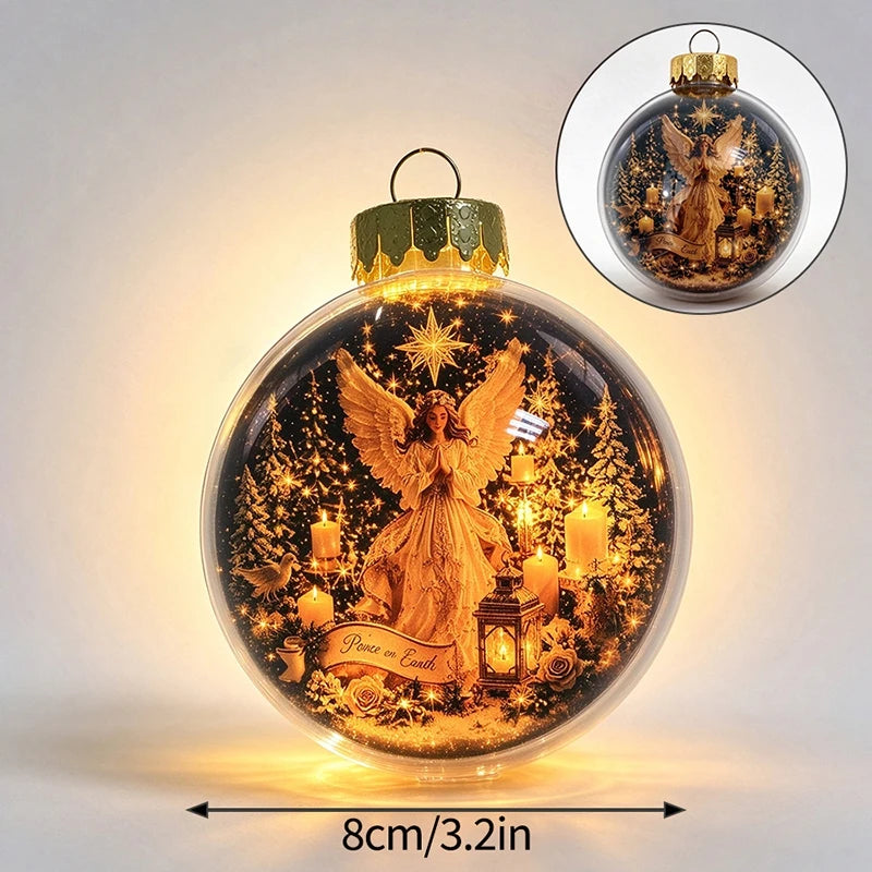 Glowing Christmas Snow Globe Christmas Decorations 2026 Xmas Tree Santa Christmas Bell Christmas Accessories Navidad Gifts