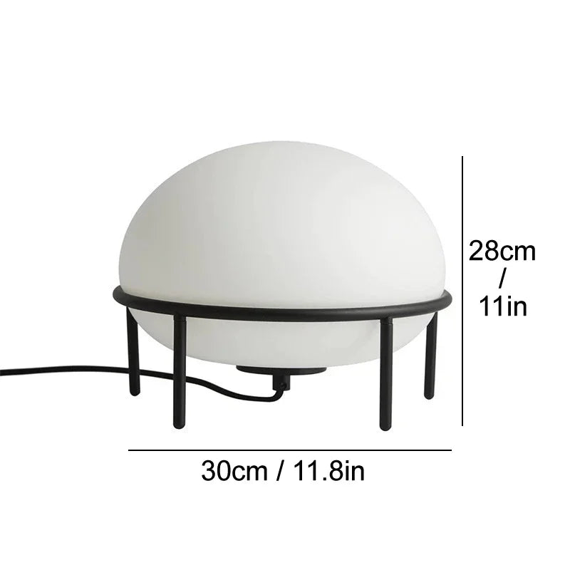 CX379KV 2025 New Modern Creative Denmark Table Lamp Artistic White Glass Ball Desk Light for Bedroom Living Room Lighting