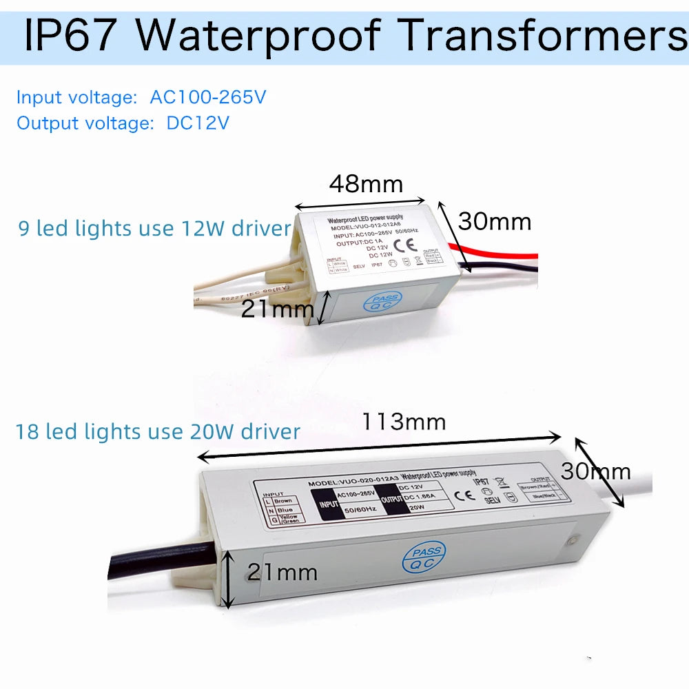 Mini Downlight LED 12V 15mm Recessed Small Spot Light Ceiling Kitchen Stair Outdoor IP65 1W Spotlight with Transformer 110-220V