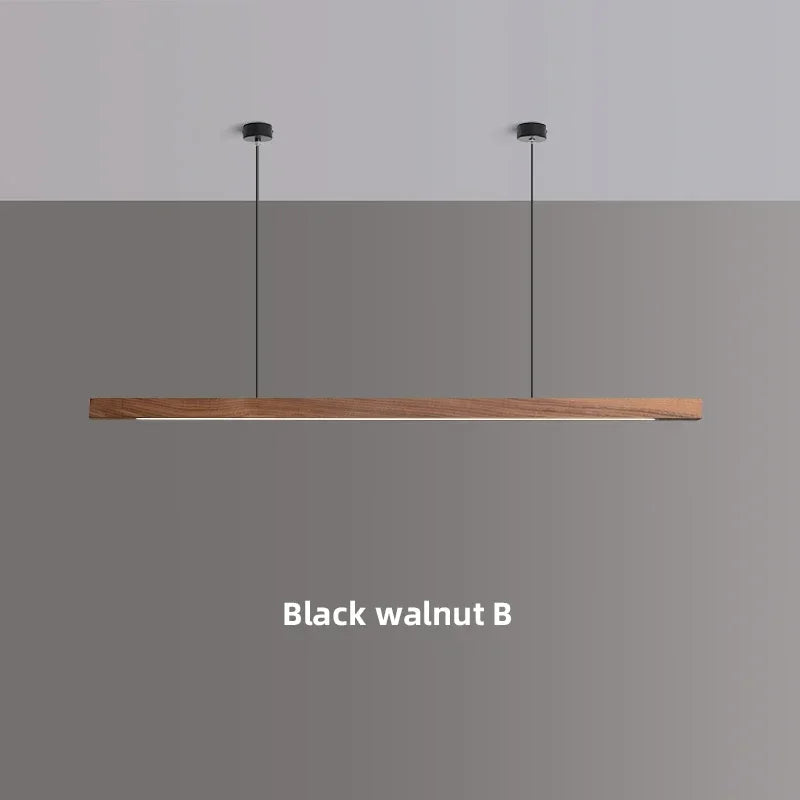 Restaurant Pendant Light Modern and Simple Wooden Long Line Pendant Light Kitchen Island Dining Room Living Room Long LED Light