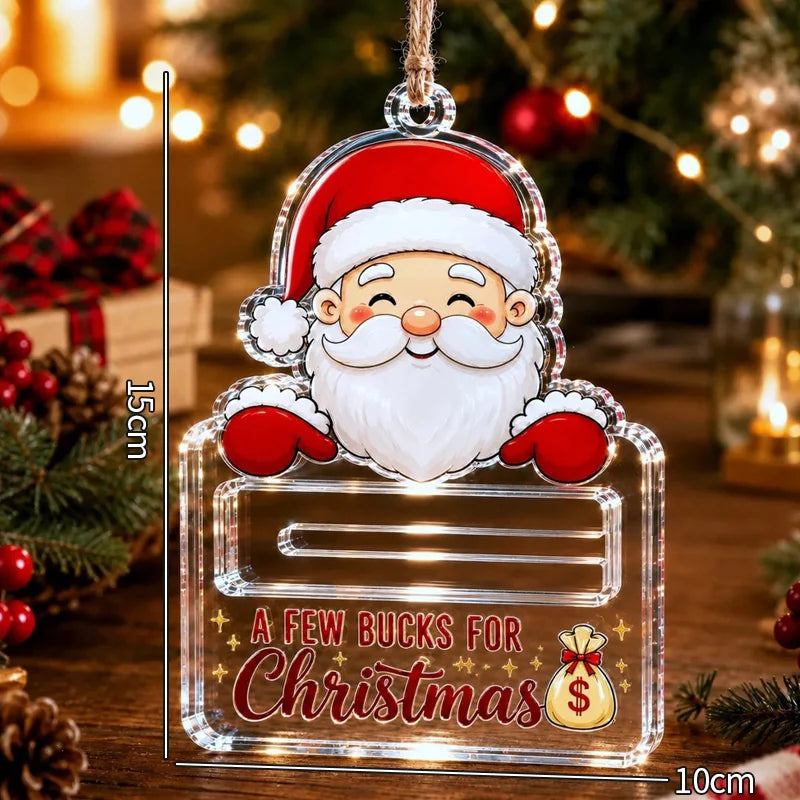 Money Storage Christmas Tree Hanging Ornament Clear Piggy Bank Christmas Decoration 2026 Cash Slot Hanging Pendant Navidad Decor