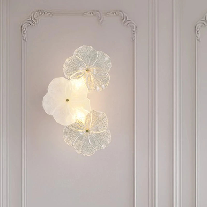 French Light Luxury Living Room Wall Light 2025 New Background Wall Decorative Light Bedroom Creative Flower Bedside Lamp